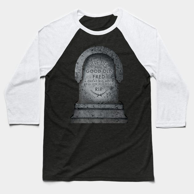 Haunted Mansion Gravestone Baseball T-Shirt by VirGigiBurns